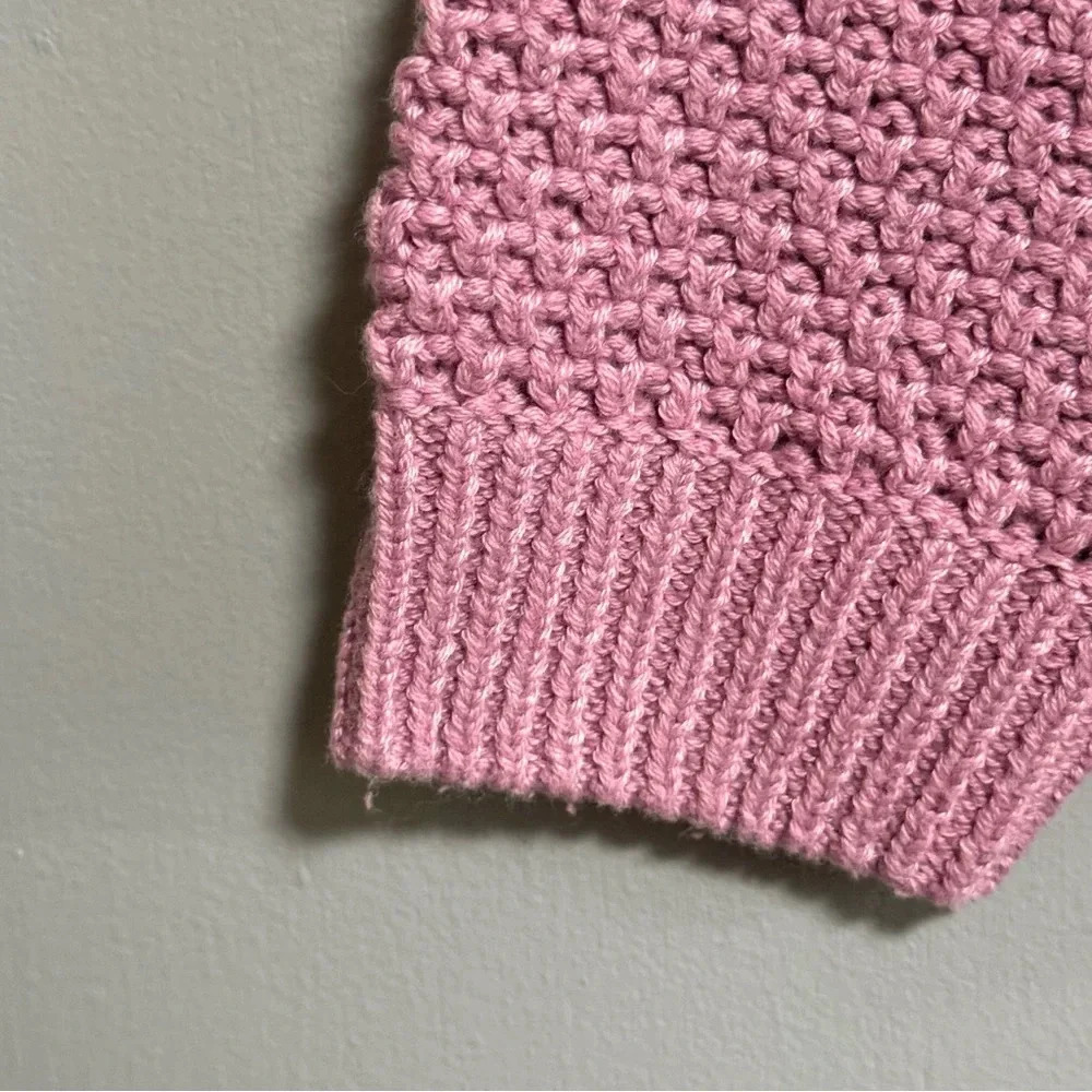 GAP Raglan Sleeve Textured Crewneck Sweater Mauve Lavender Purple Size Medium - Picture 5 of 8